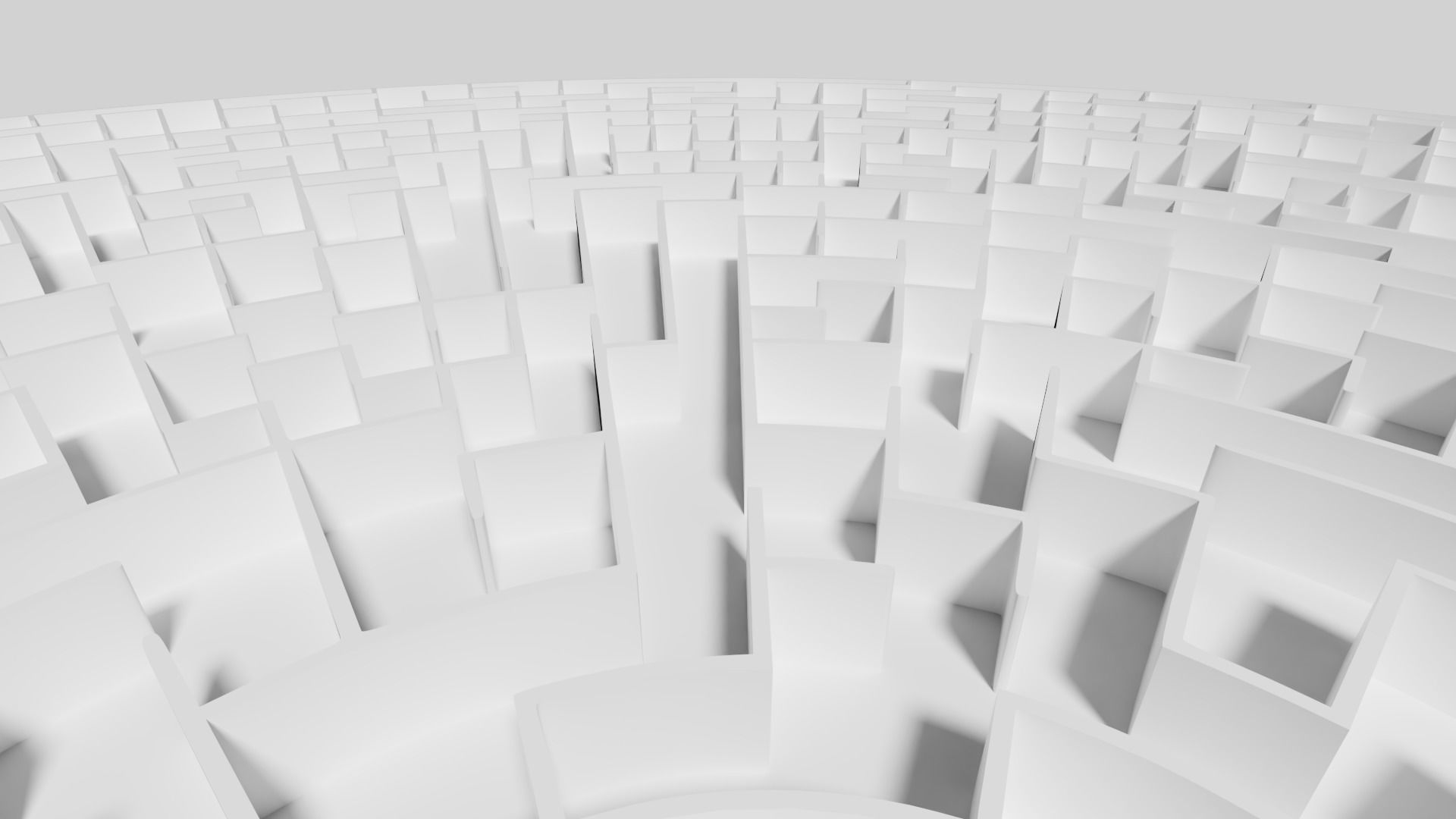 Low poly large circular maze Low-poly 3D model_3