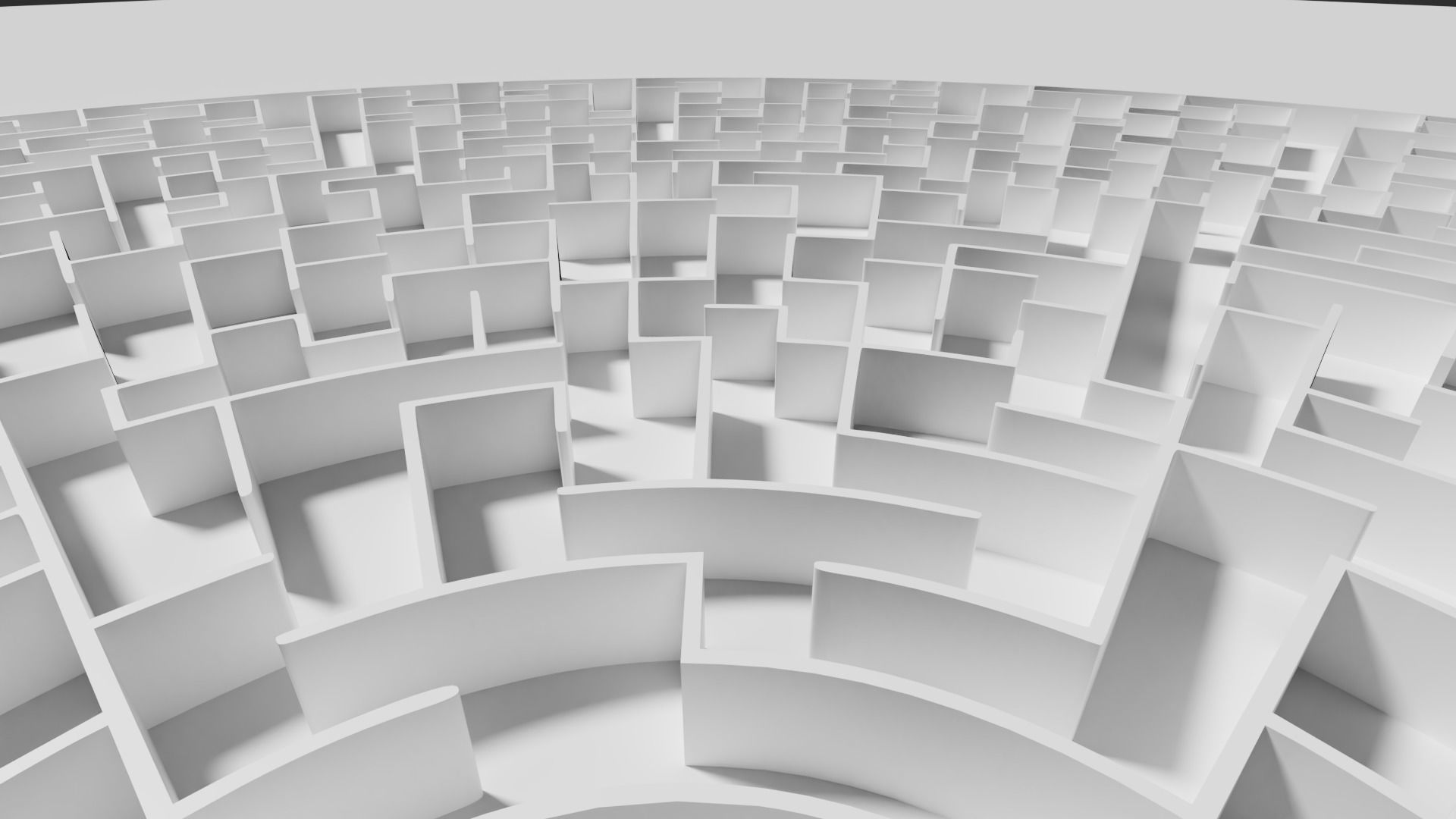 Low poly large circular maze Low-poly 3D model_6