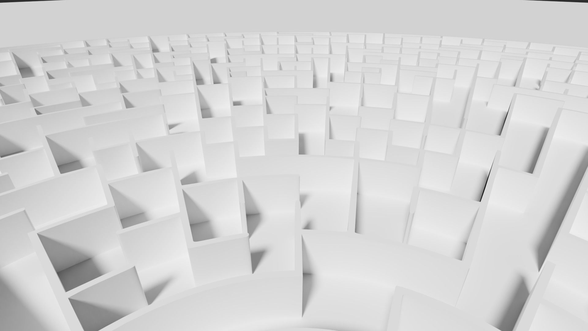 Low poly large circular maze Low-poly 3D model_4