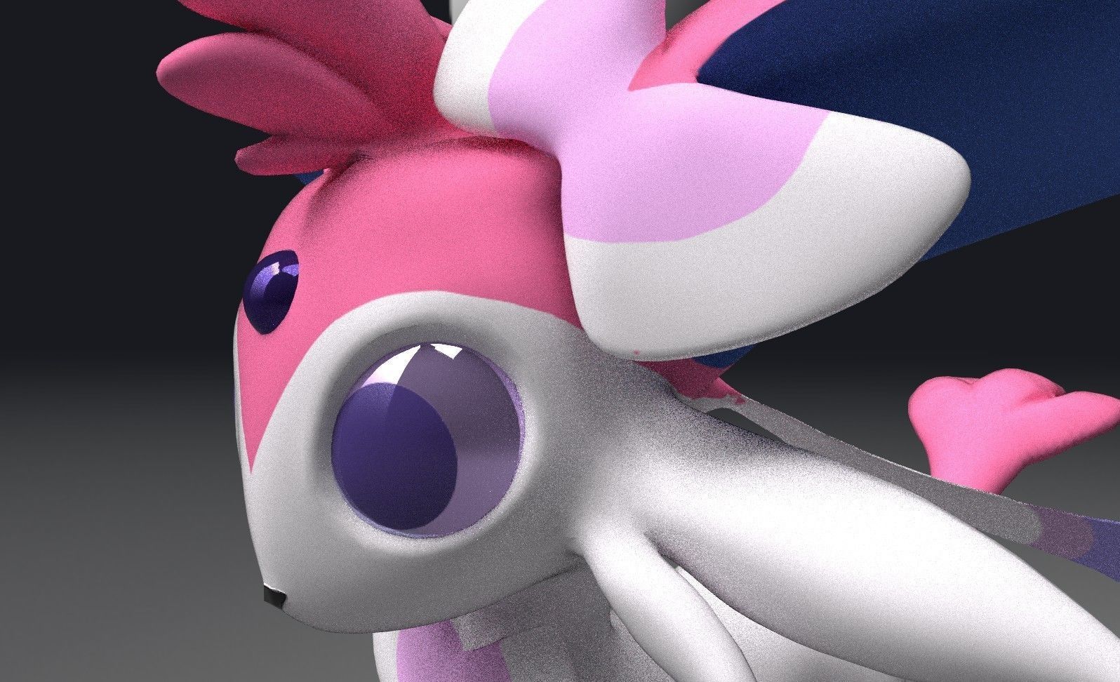Esylveon Pokemon Sylveon x Umbreon fuse corp Free low-poly 3D model_17
