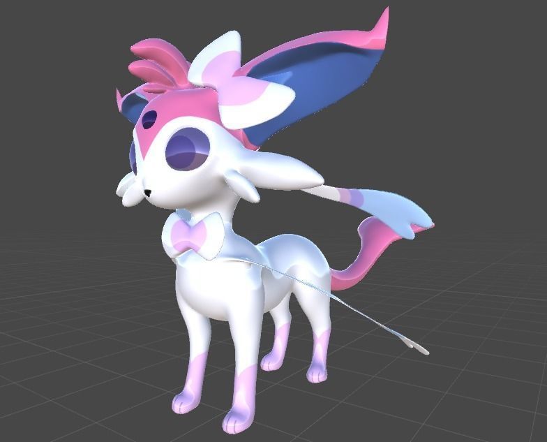 Esylveon Pokemon Sylveon x Umbreon fuse corp Free low-poly 3D model_41