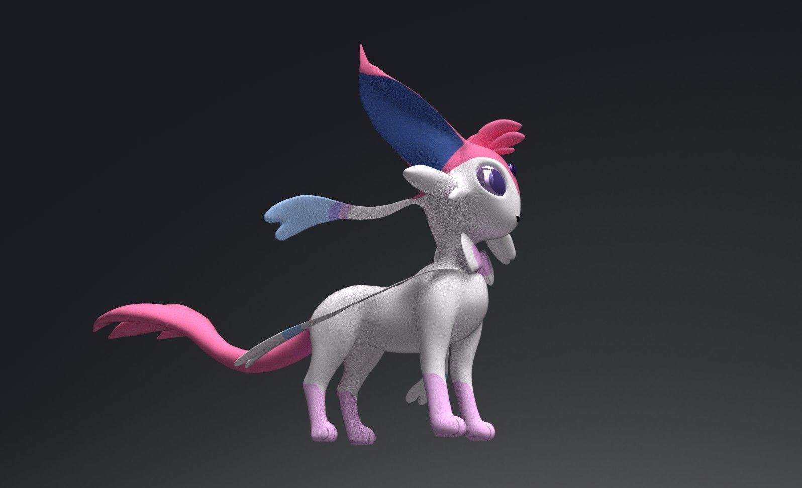 Esylveon Pokemon Sylveon x Umbreon fuse corp Free low-poly 3D model_26
