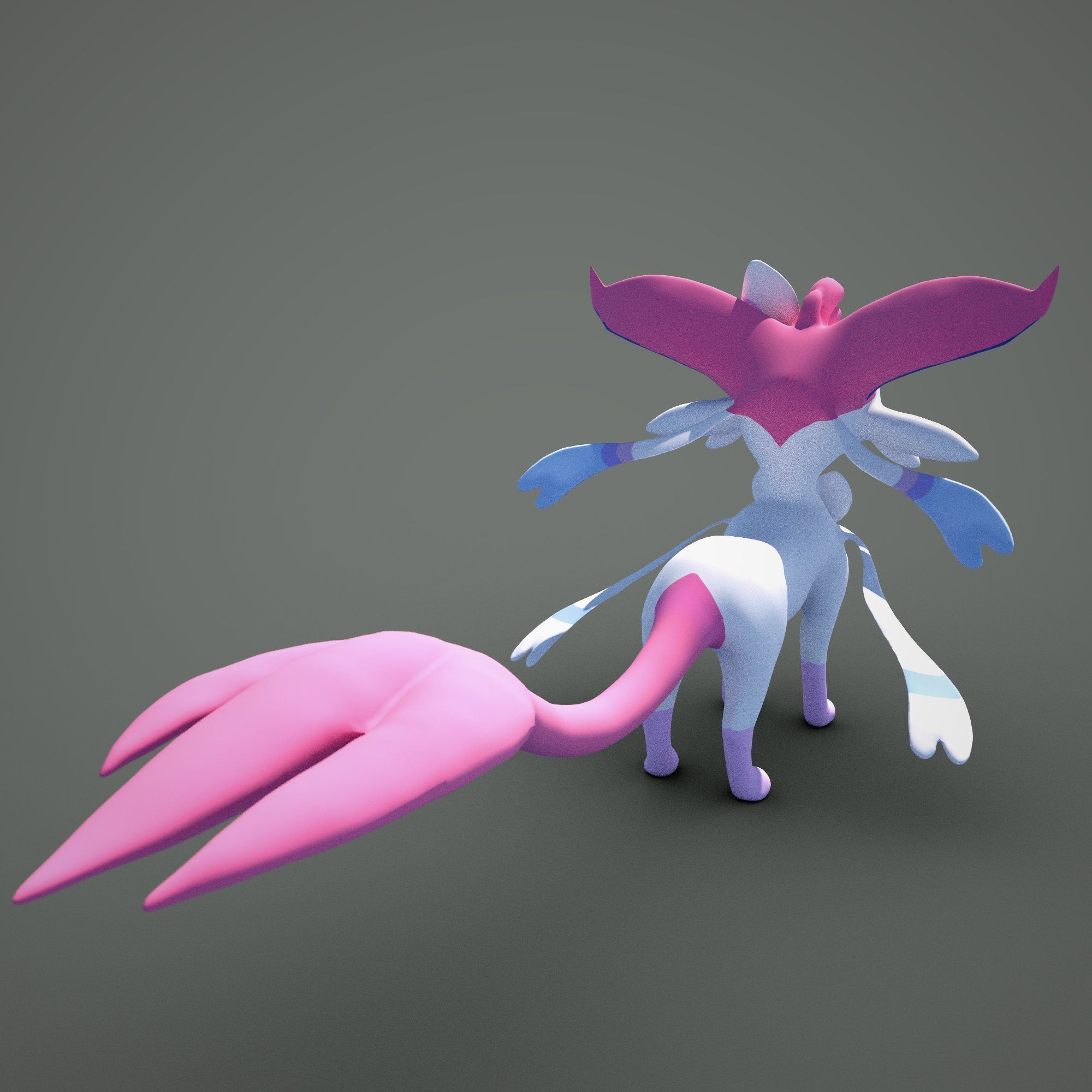 Esylveon Pokemon Sylveon x Umbreon fuse corp Free low-poly 3D model_31