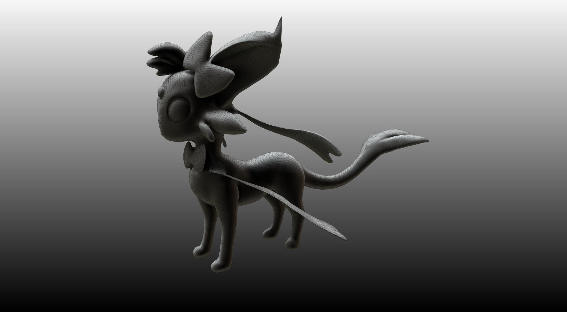 Esylveon Pokemon Sylveon x Umbreon fuse corp Free low-poly 3D model_36