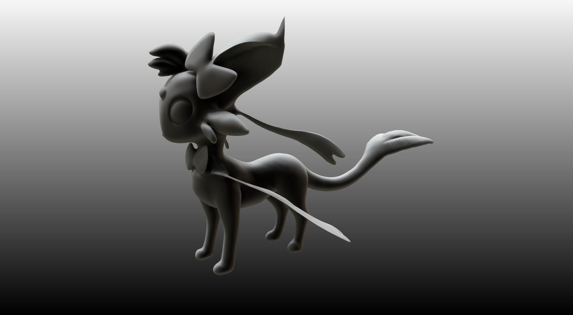 Esylveon Pokemon Sylveon x Umbreon fuse corp Free low-poly 3D model_35