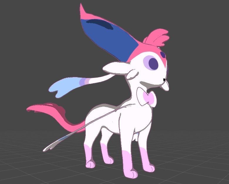 Esylveon Pokemon Sylveon x Umbreon fuse corp Free low-poly 3D model_40