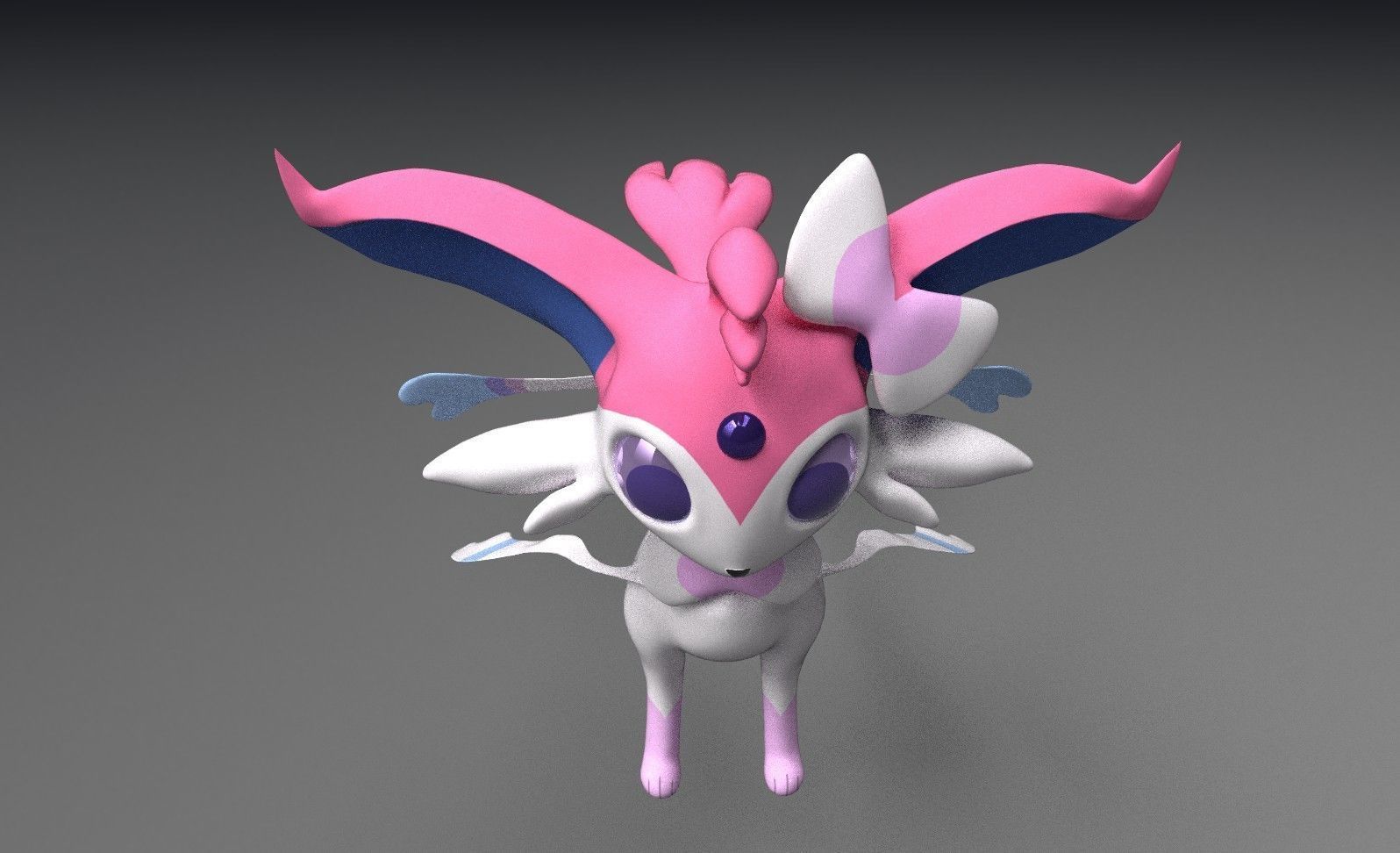 Esylveon Pokemon Sylveon x Umbreon fuse corp Free low-poly 3D model_15