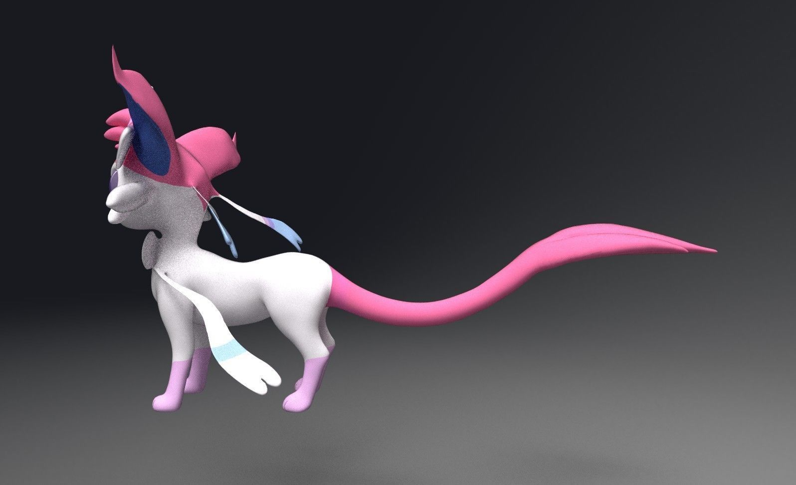 Esylveon Pokemon Sylveon x Umbreon fuse corp Free low-poly 3D model_8