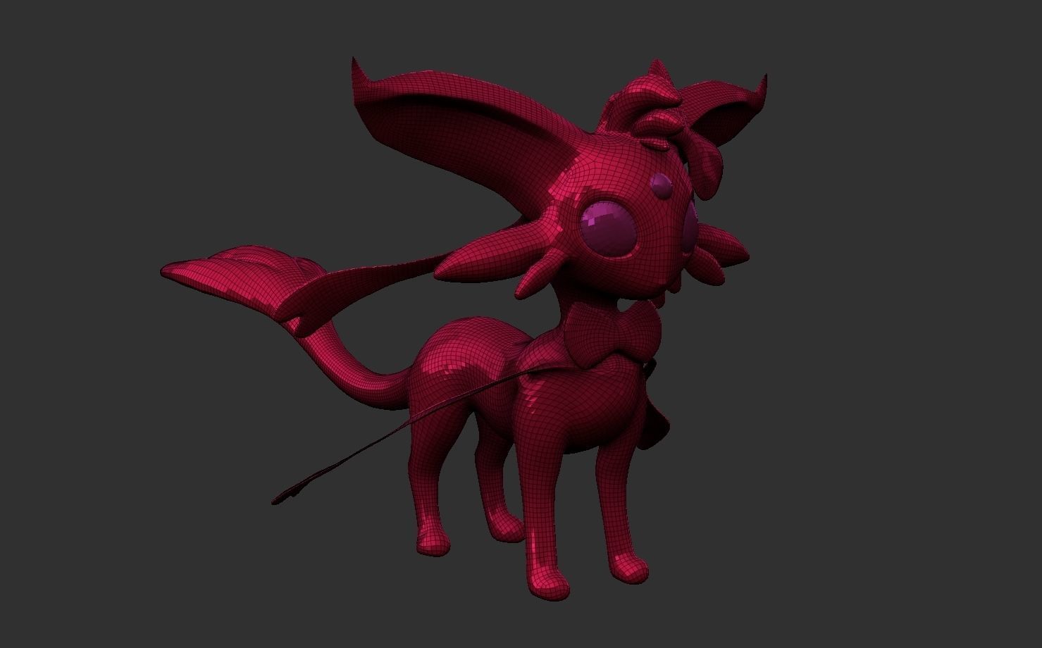 Esylveon Pokemon Sylveon x Umbreon fuse corp Free low-poly 3D model_38