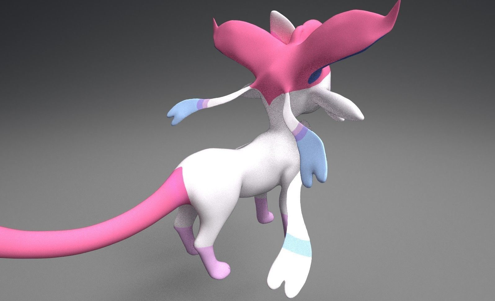 Esylveon Pokemon Sylveon x Umbreon fuse corp Free low-poly 3D model_12