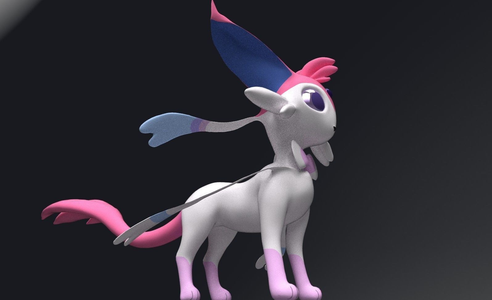 Esylveon Pokemon Sylveon x Umbreon fuse corp Free low-poly 3D model_13