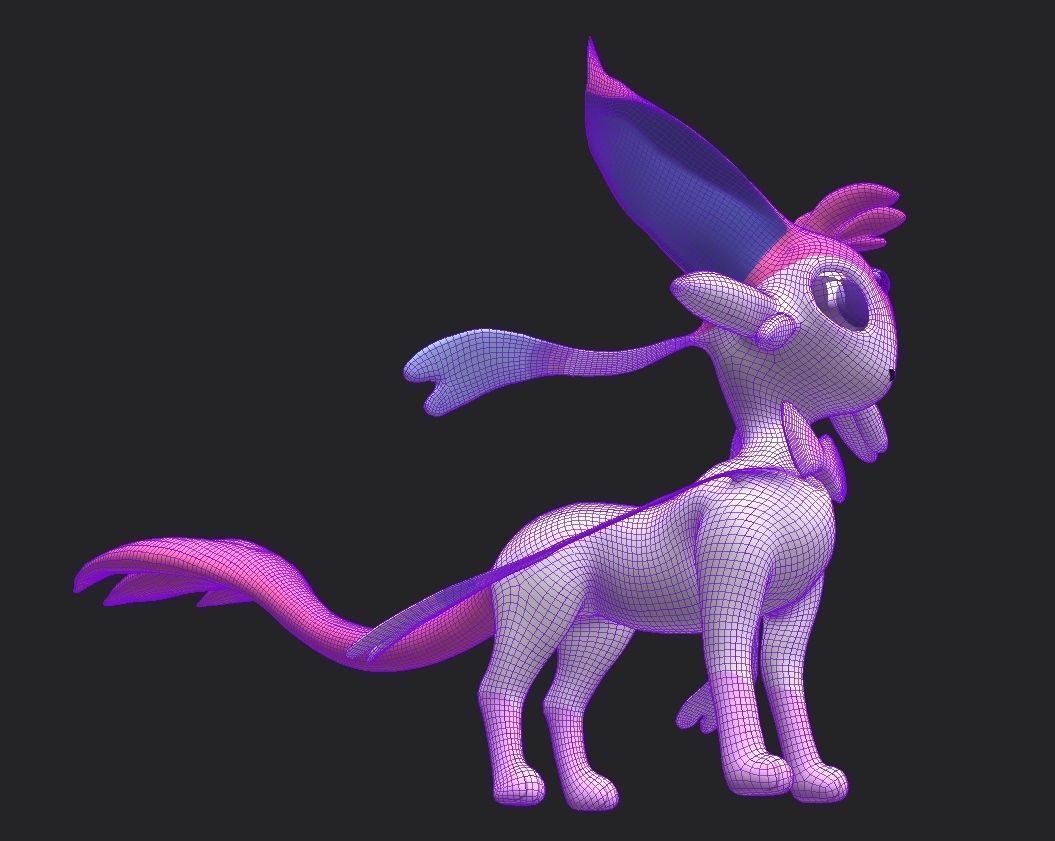 Esylveon Pokemon Sylveon x Umbreon fuse corp Free low-poly 3D model_27