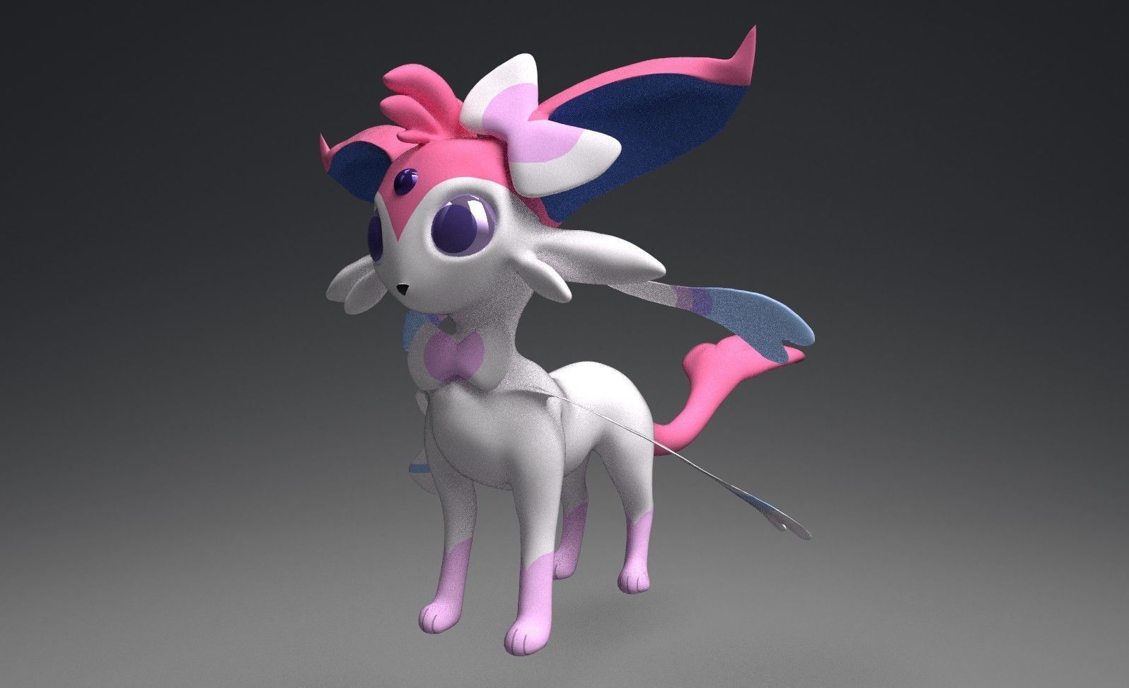Esylveon Pokemon Sylveon x Umbreon fuse corp Free low-poly 3D model_7
