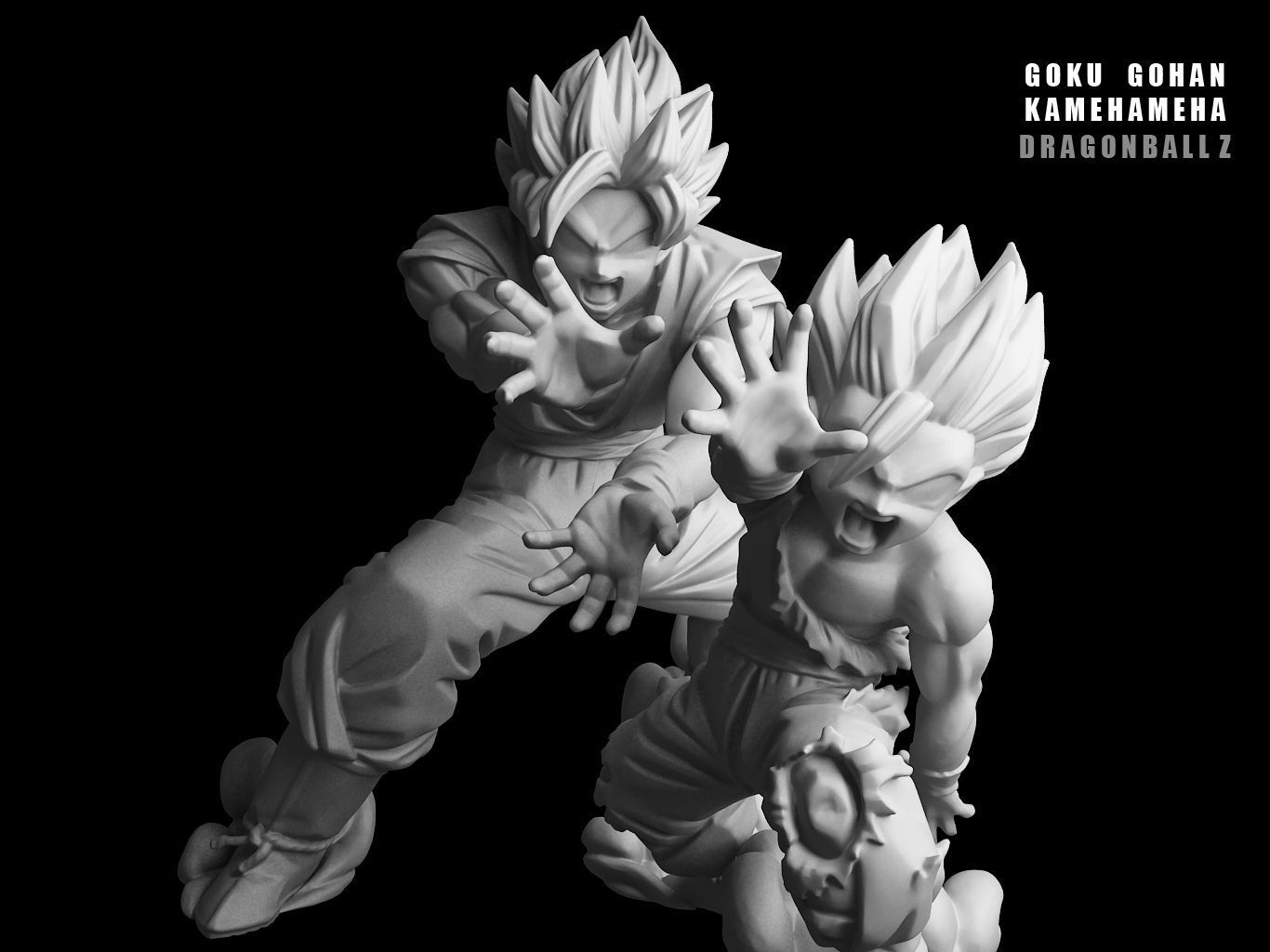 GOHAN GOKU KAMEHAMEHA 3D model_3