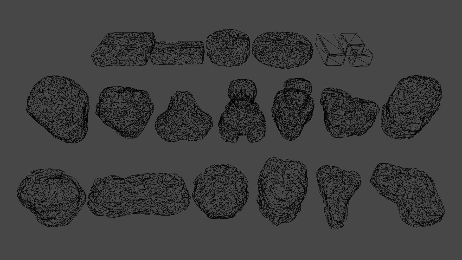 Jungle sculptures Low-poly 3D model_7