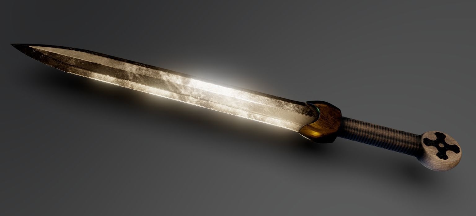 Gladius Sword Low-poly 3D model_1
