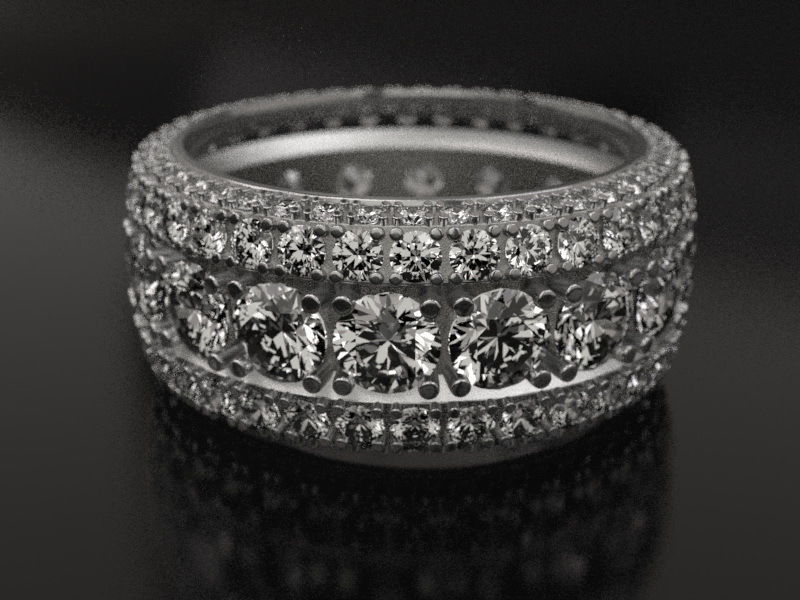 Diamond tire ring  3D print model_3