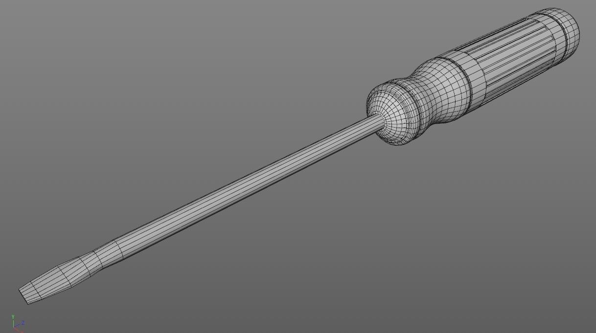 Screwdriver Low-poly 3D model_9