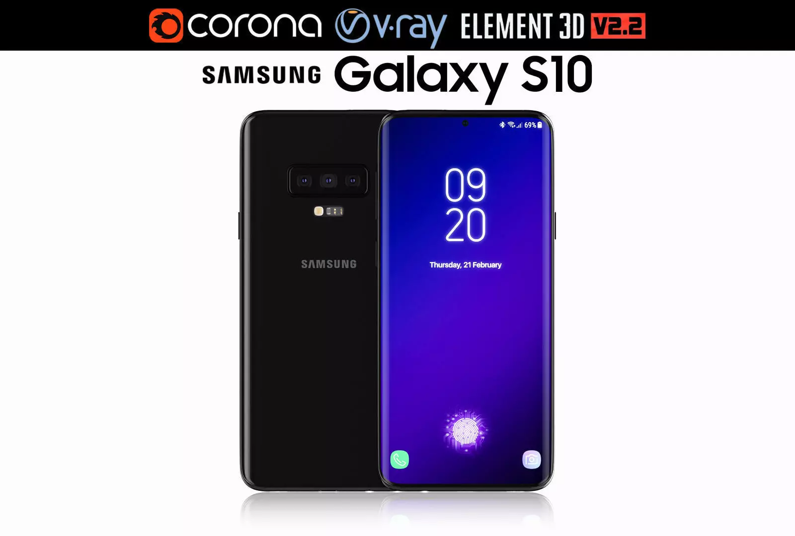 Samsung GALAXY S10 v2 3D model