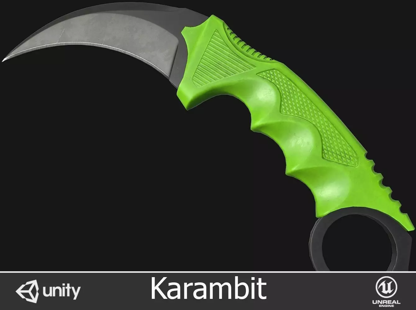 Karambit Knife Low-poly 3D model_0