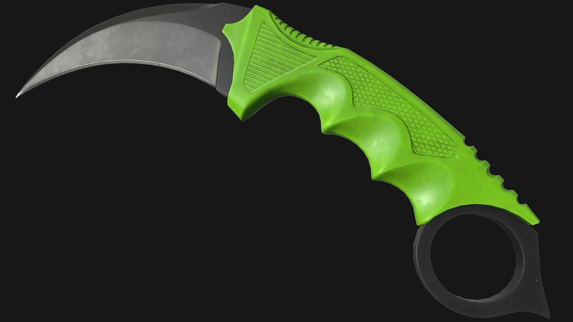 Karambit Knife Low-poly 3D model_1