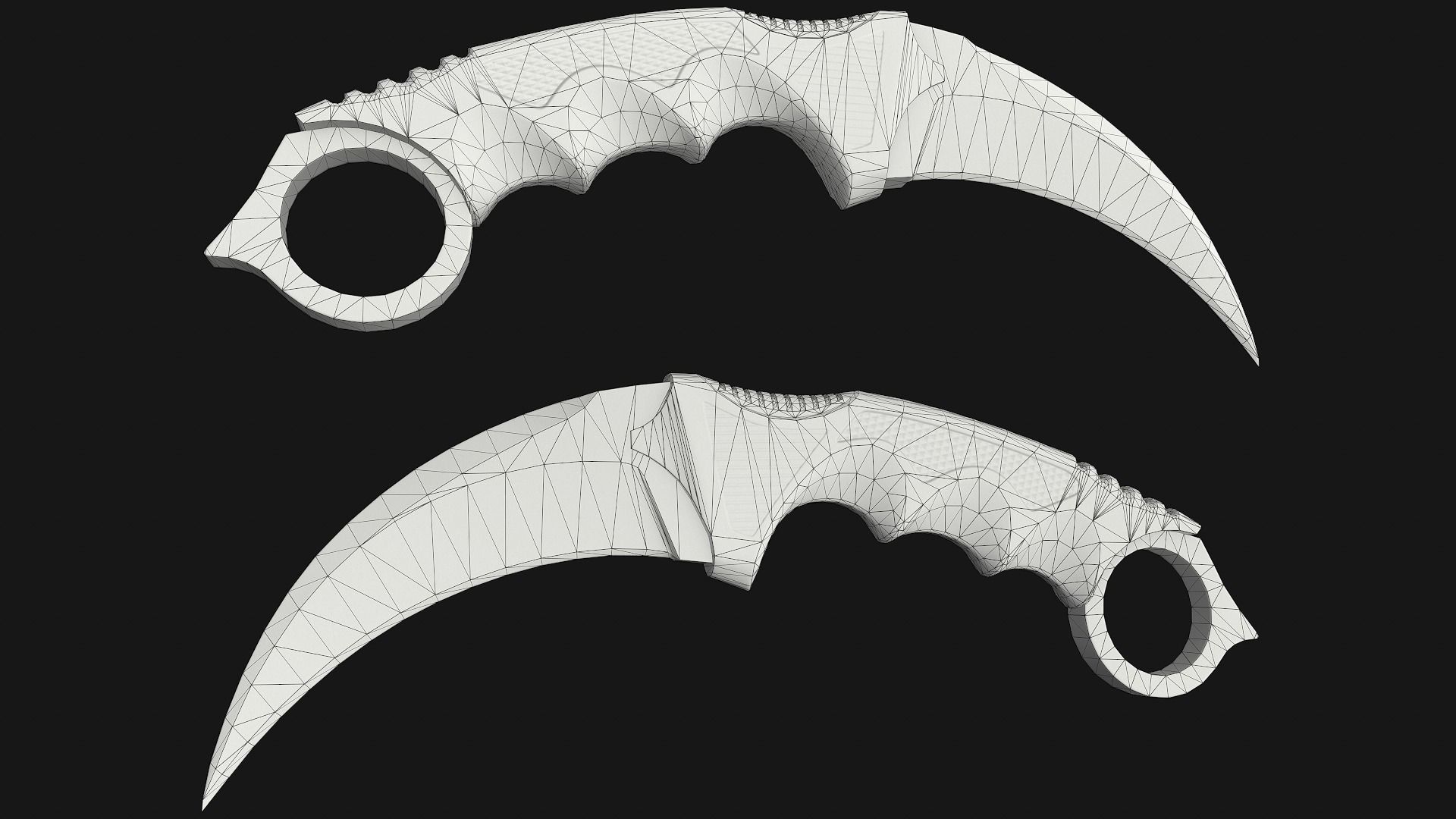 Karambit Knife Low-poly 3D model_5
