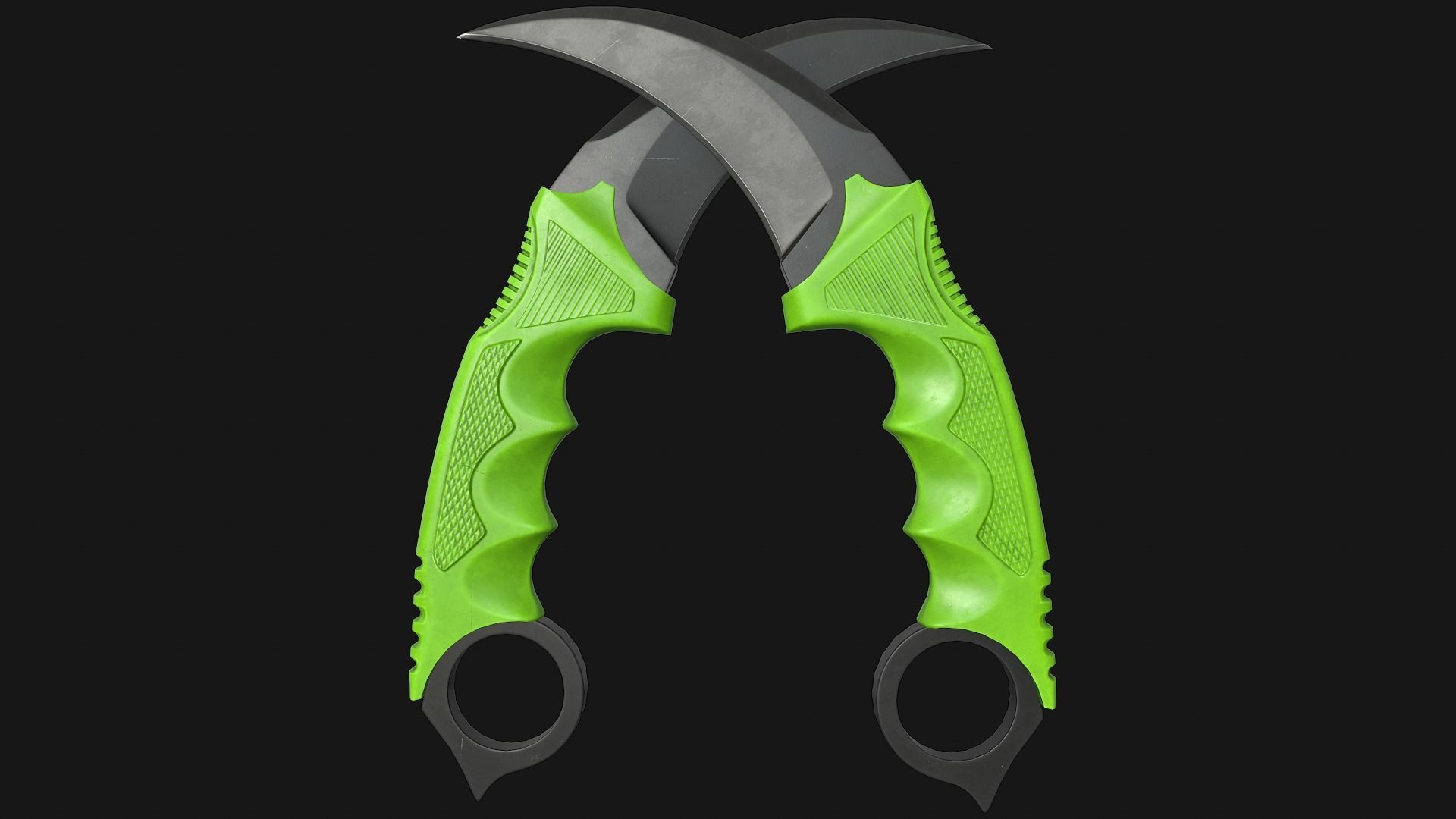 Karambit Knife Low-poly 3D model_3