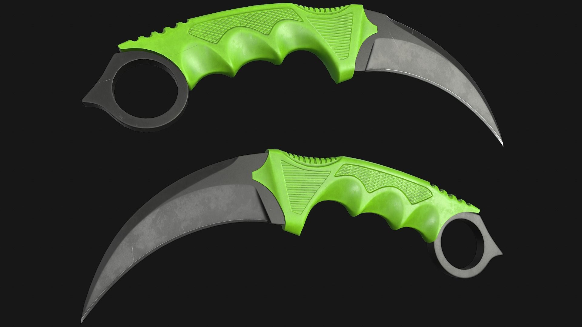 Karambit Knife Low-poly 3D model_2