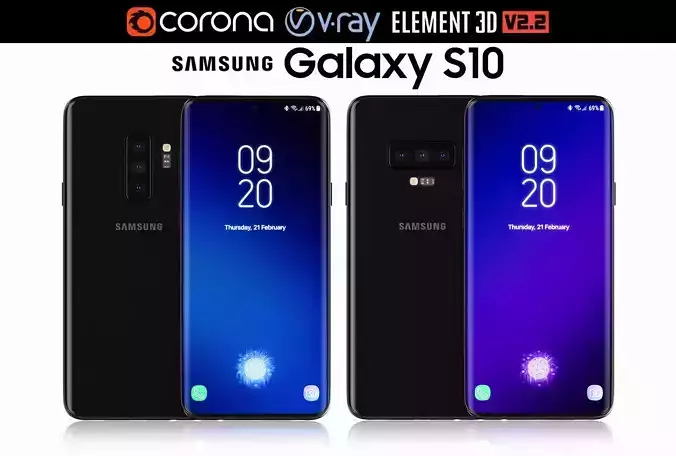 Samsung GALAXY S10 - ver1 and ver2 3D model