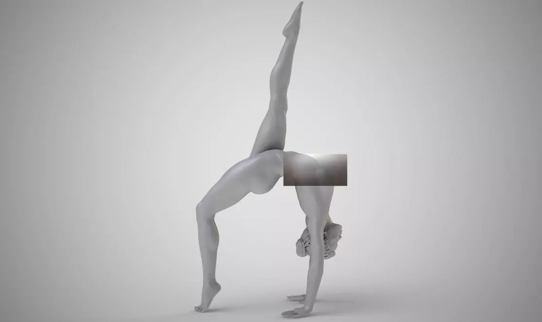 Gymnast statue of woman doing handstand 3D print model_0