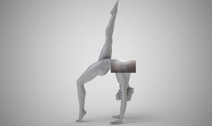 Gymnast statue of woman doing handstand 3D print model