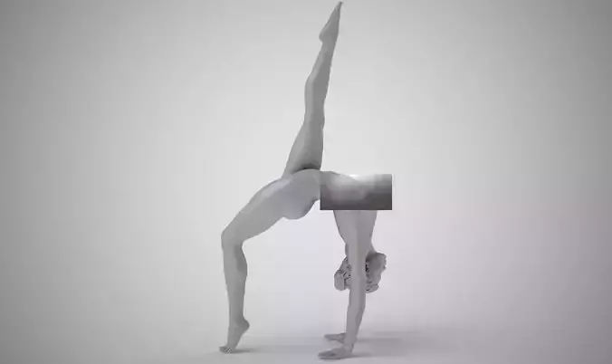 Gymnast statue of woman doing handstand 3D print model