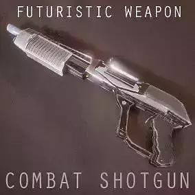 Sci-fi Futuristic Combat Shotgun Low-poly 3D model