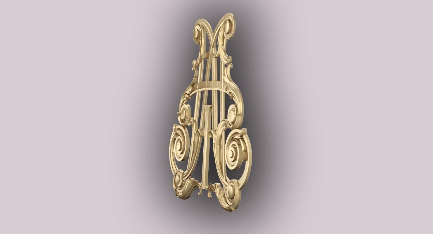 monogramm latter A and T 3D print model_6