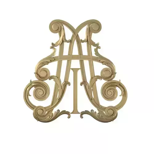     monogramm  latter A and T 3D print model