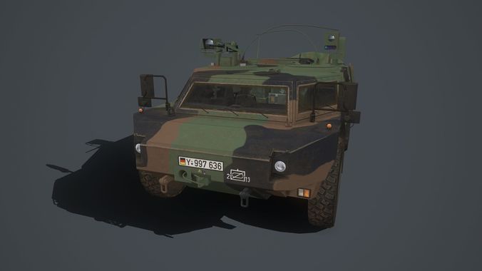 Fennek army vehicle Low-poly 3D model