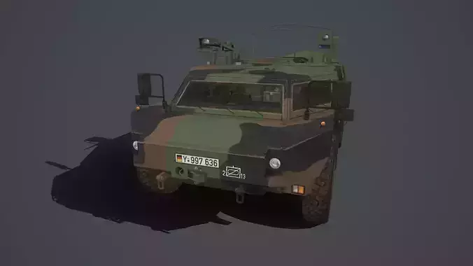 Fennek army vehicle Low-poly 3D model