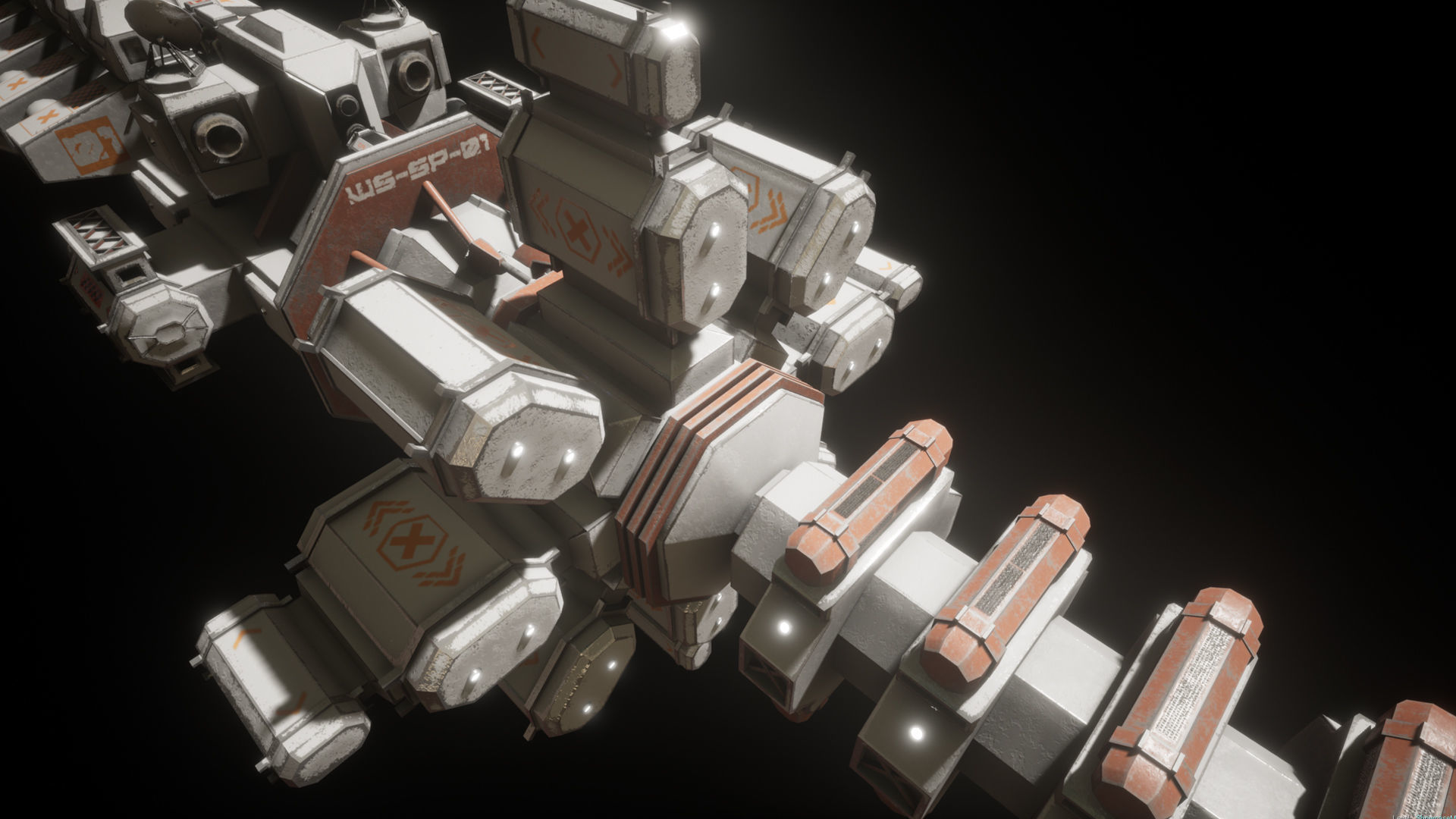 WS-SP-01 Concept Colonisation spacecraft Low-poly 3D model_10