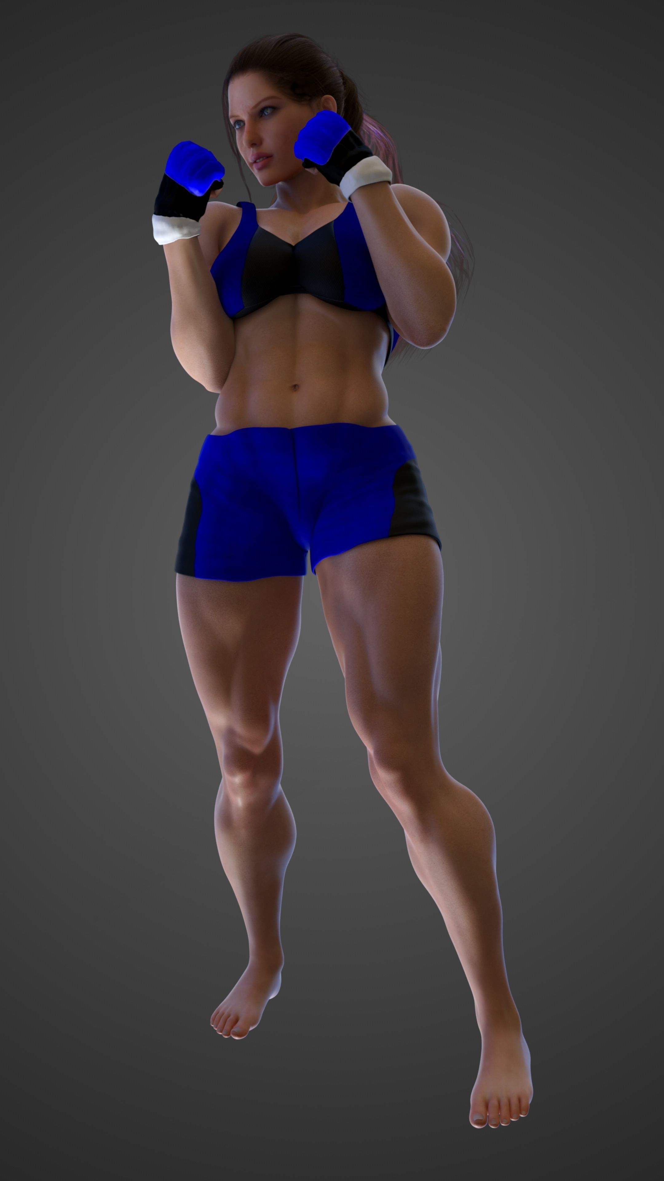 Female Caucasian BOX - MMA Fighter  3D model_18