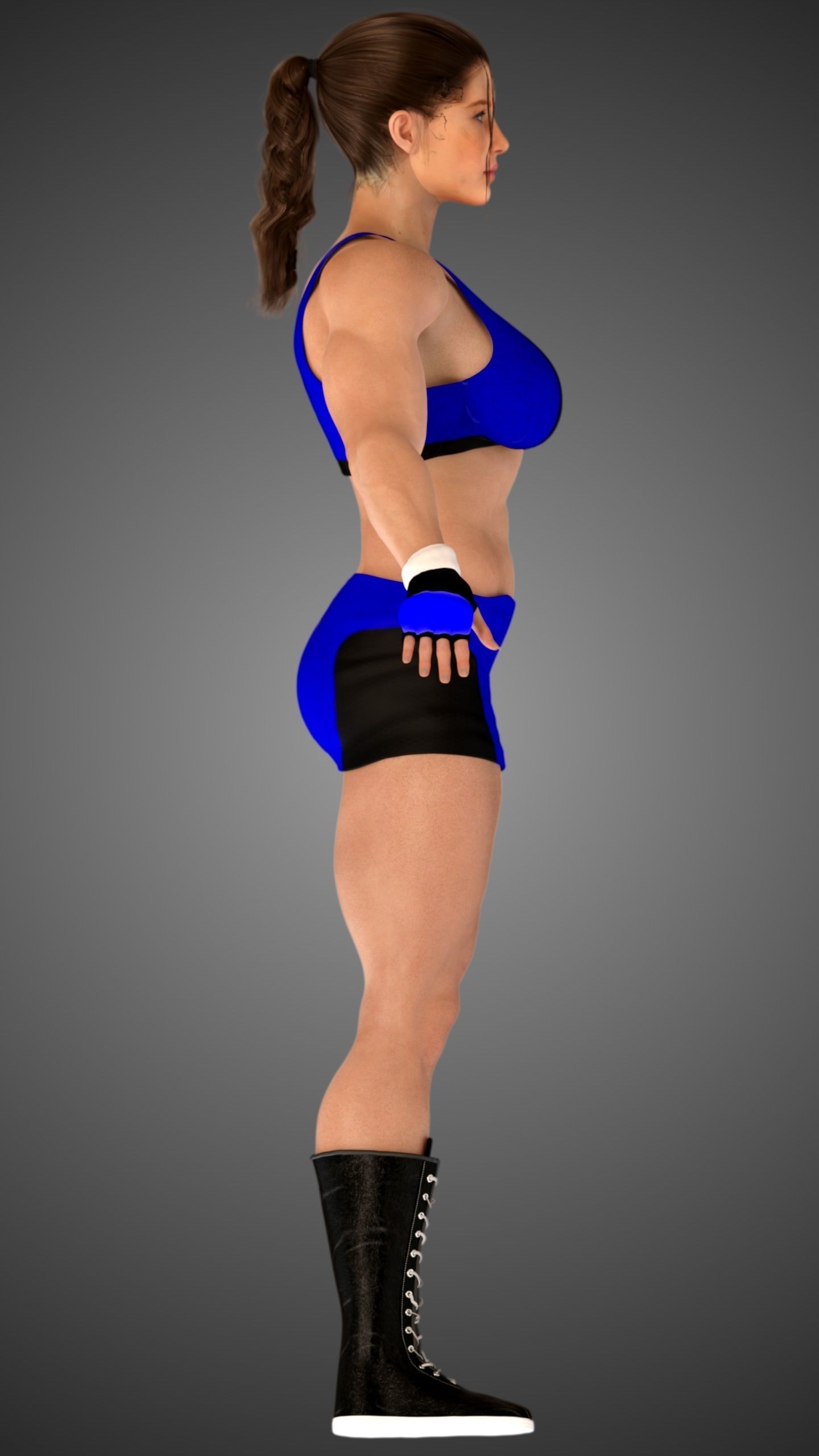Female Caucasian BOX - MMA Fighter  3D model_13