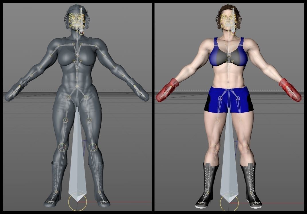 Female Caucasian BOX - MMA Fighter  3D model_15