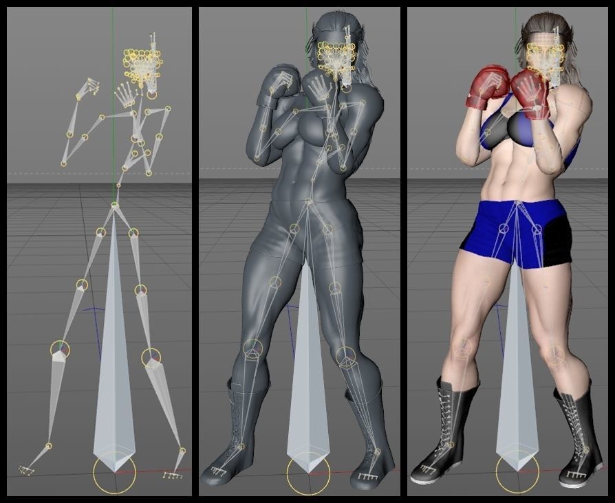 Female Caucasian BOX - MMA Fighter  3D model_16