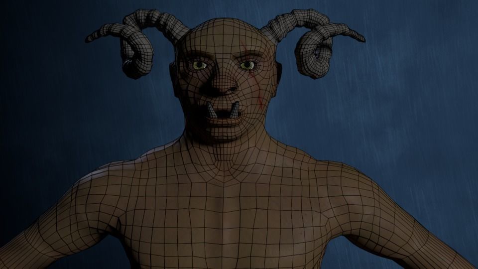 Human Demon-Troll Low-poly 3D model_6