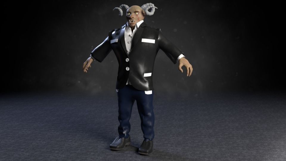 Human Demon-Troll Low-poly 3D model_13