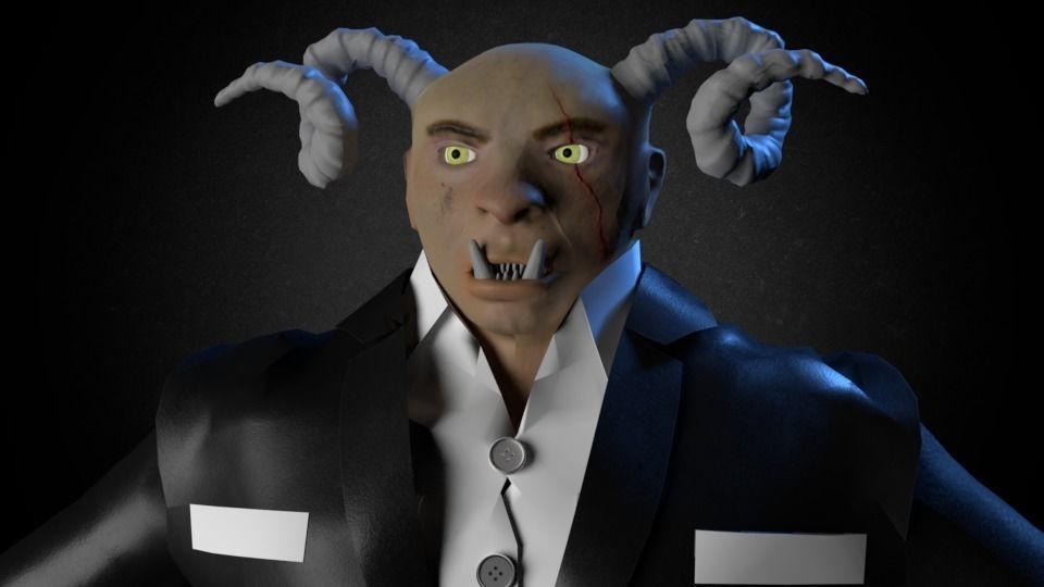 Human Demon-Troll Low-poly 3D model_14