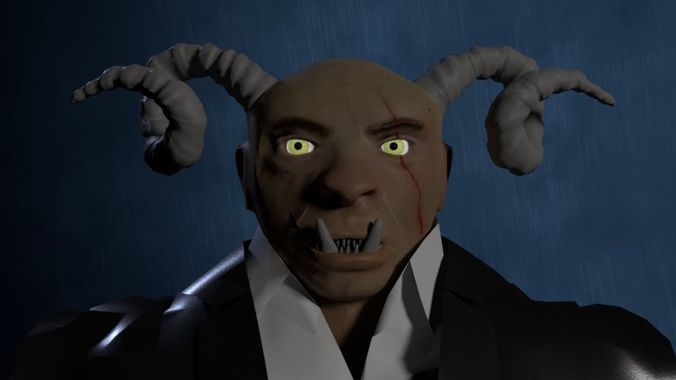 Human Demon-Troll Low-poly 3D model
