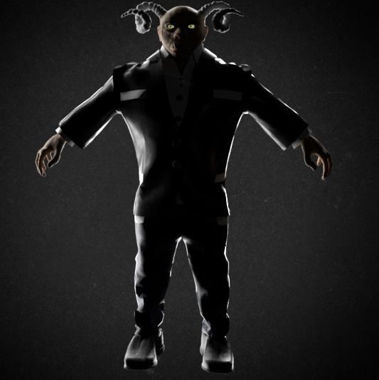 Human Demon-Troll Low-poly 3D model_9