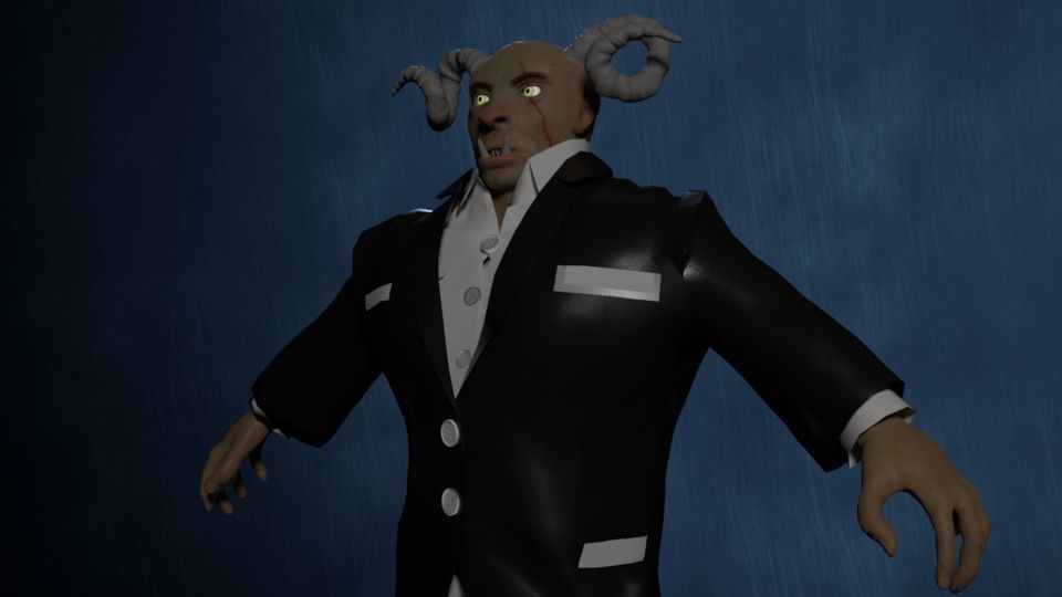 Human Demon-Troll Low-poly 3D model_5