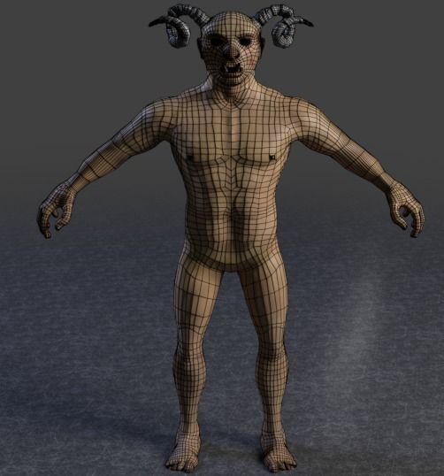 Human Demon-Troll Low-poly 3D model_10