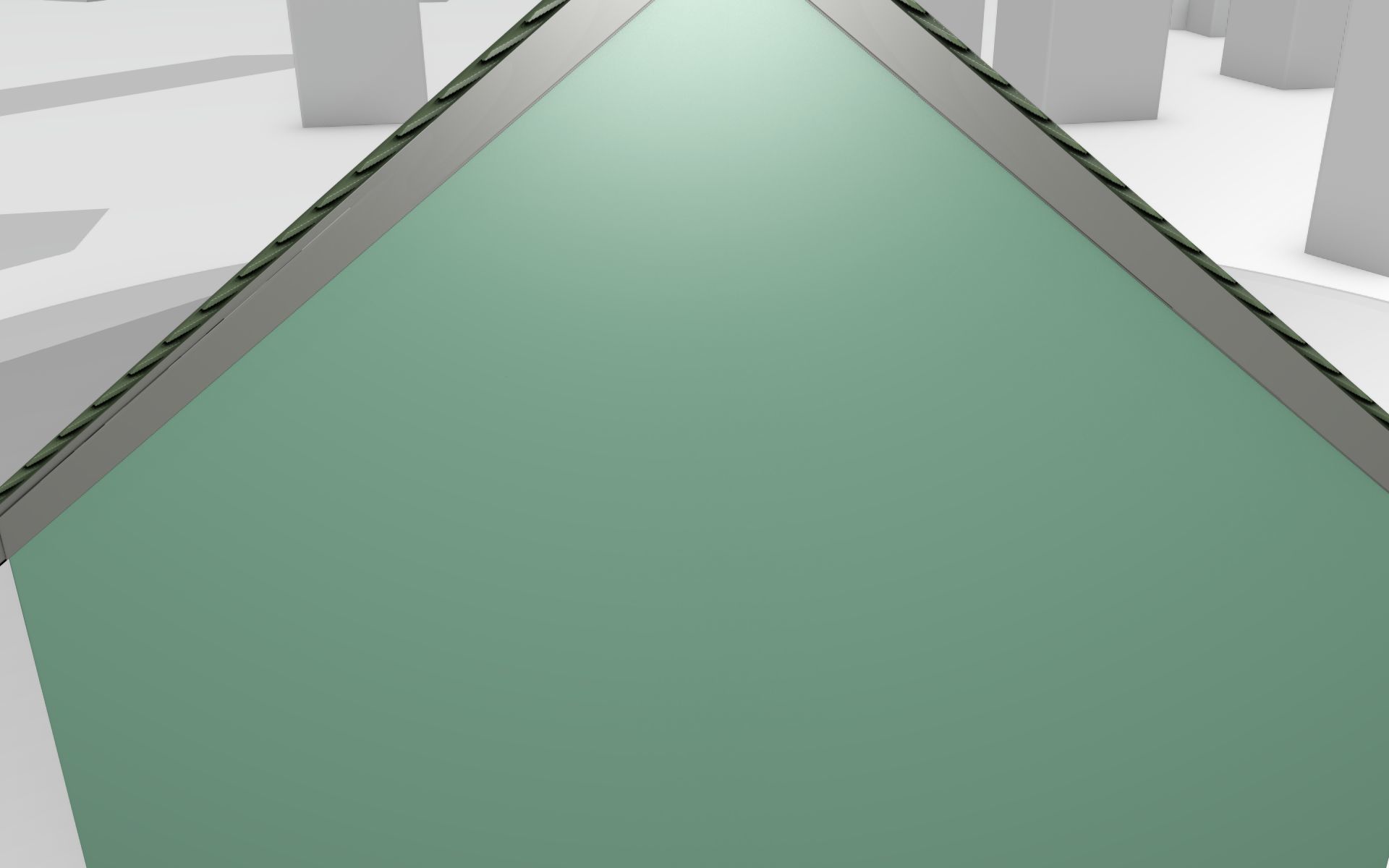 City House - 35 - Half Double House - Roof green - Wall green Low-poly 3D model_9